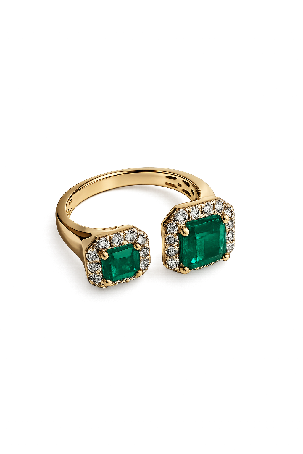 DOUBLE SQUARE EMERALD RING