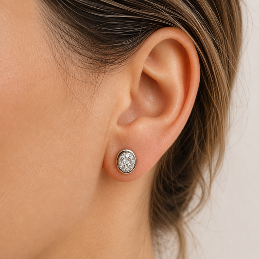 OVAL BEZEL STUDS SM
