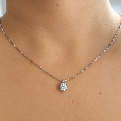 ROUND SOLITAIRE CHAIN NECKLACE