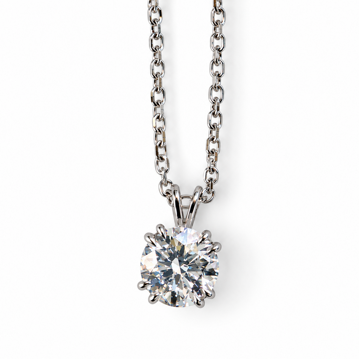 ROUND SOLITAIRE CHAIN NECKLACE