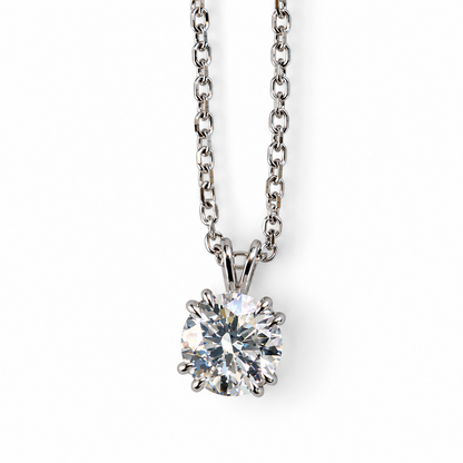 ROUND SOLITAIRE CHAIN NECKLACE