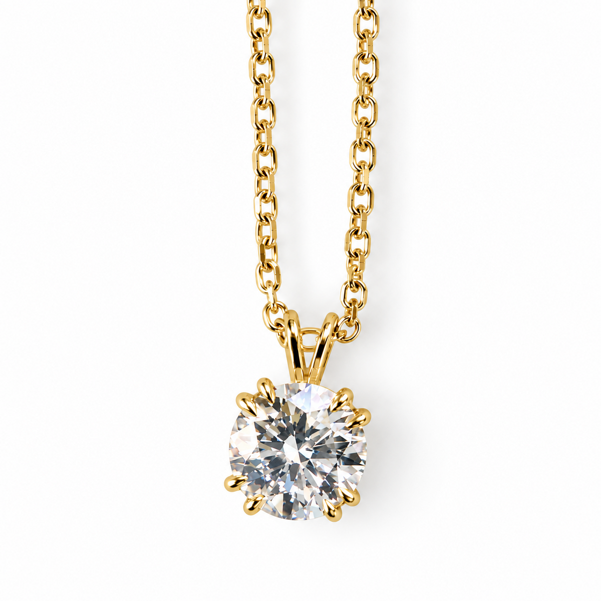 ROUND SOLITAIRE CHAIN NECKLACE