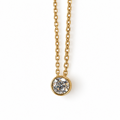 ROUND BEZEL SETTING CHAIN NECKLACE