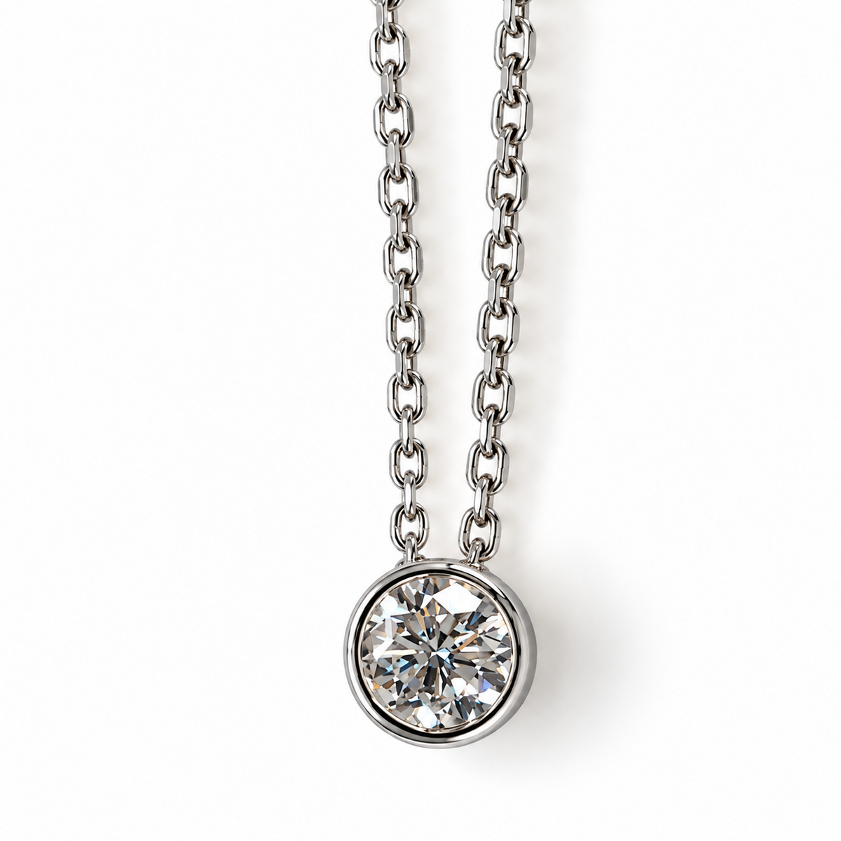 ROUND BEZEL SETTING CHAIN NECKLACE